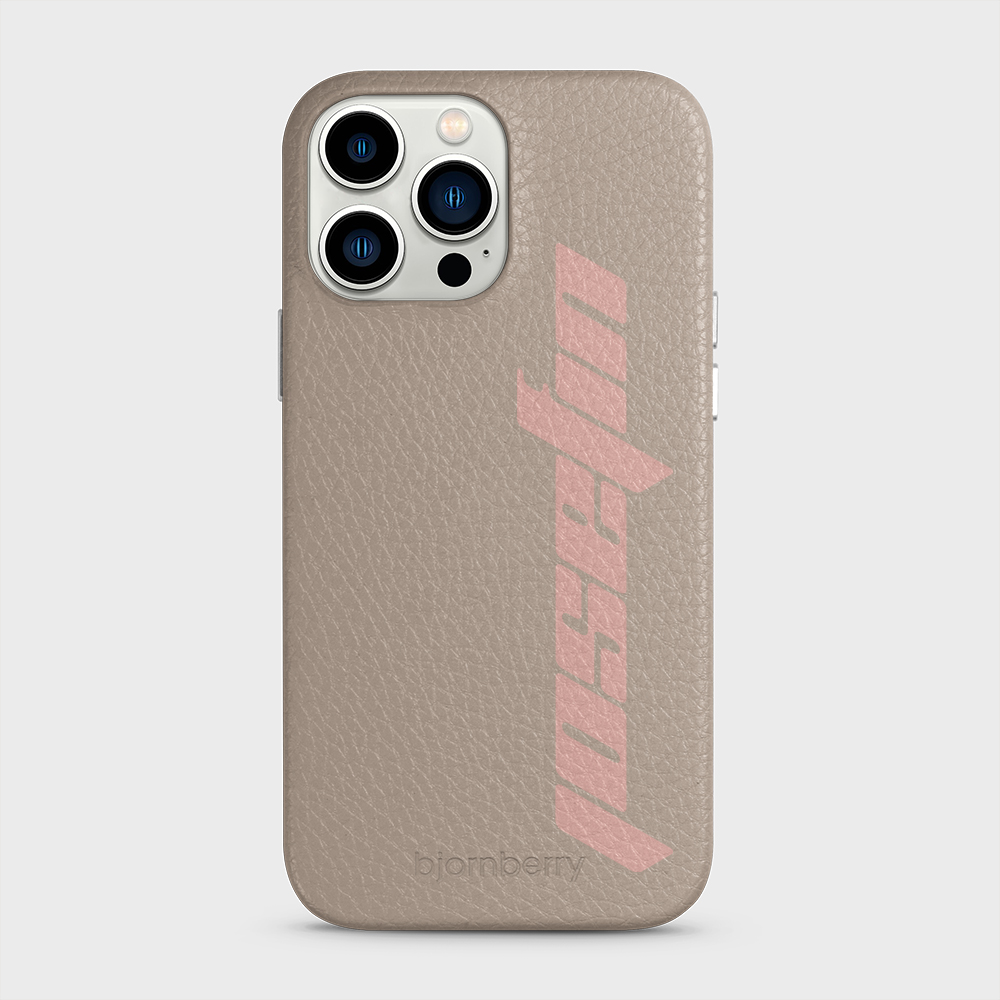 iPhone 13 Pro Max Personalised Leather Case - Futuristic Name - 42