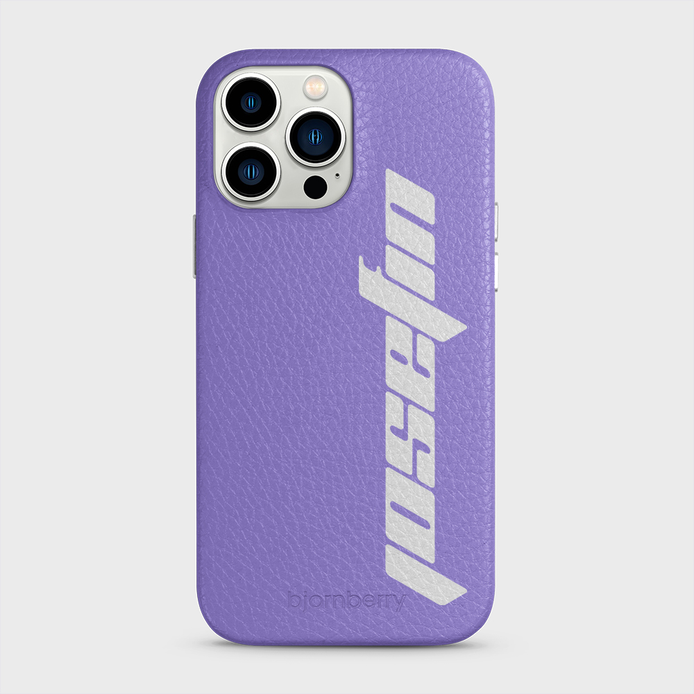 iPhone 13 Pro Max Personalised Leather Case - Futuristic Name - 21