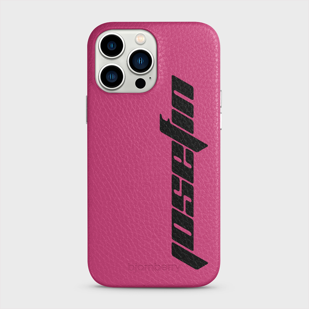 iPhone 13 Pro Max Personalised Leather Case - Futuristic Name - 33