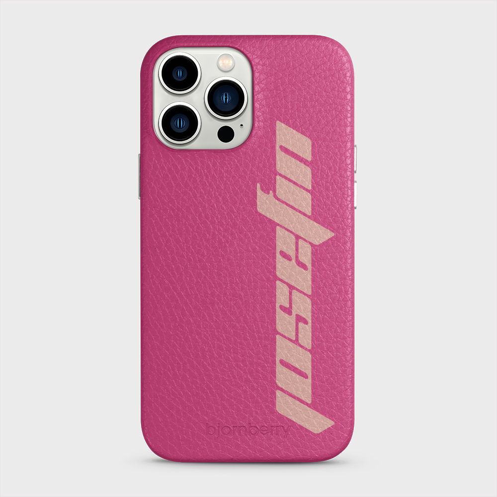 iPhone 13 Pro Max Personalised Leather Case - Futuristic Name - 31