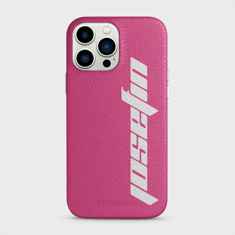 iPhone 13 Pro Max Personalised Leather Case - Futuristic Name - 34