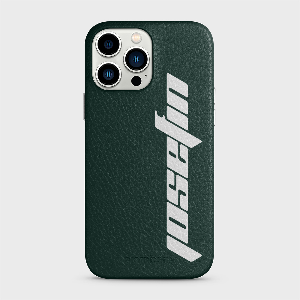 iPhone 13 Pro Max Personalised Leather Case - Futuristic Name - 28