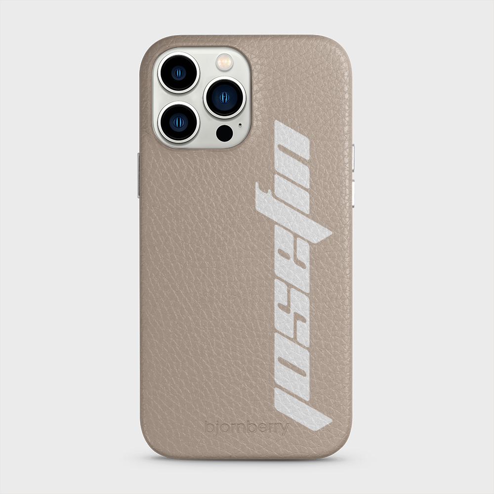 iPhone 13 Pro Max Personalised Leather Case - Futuristic Name - 38