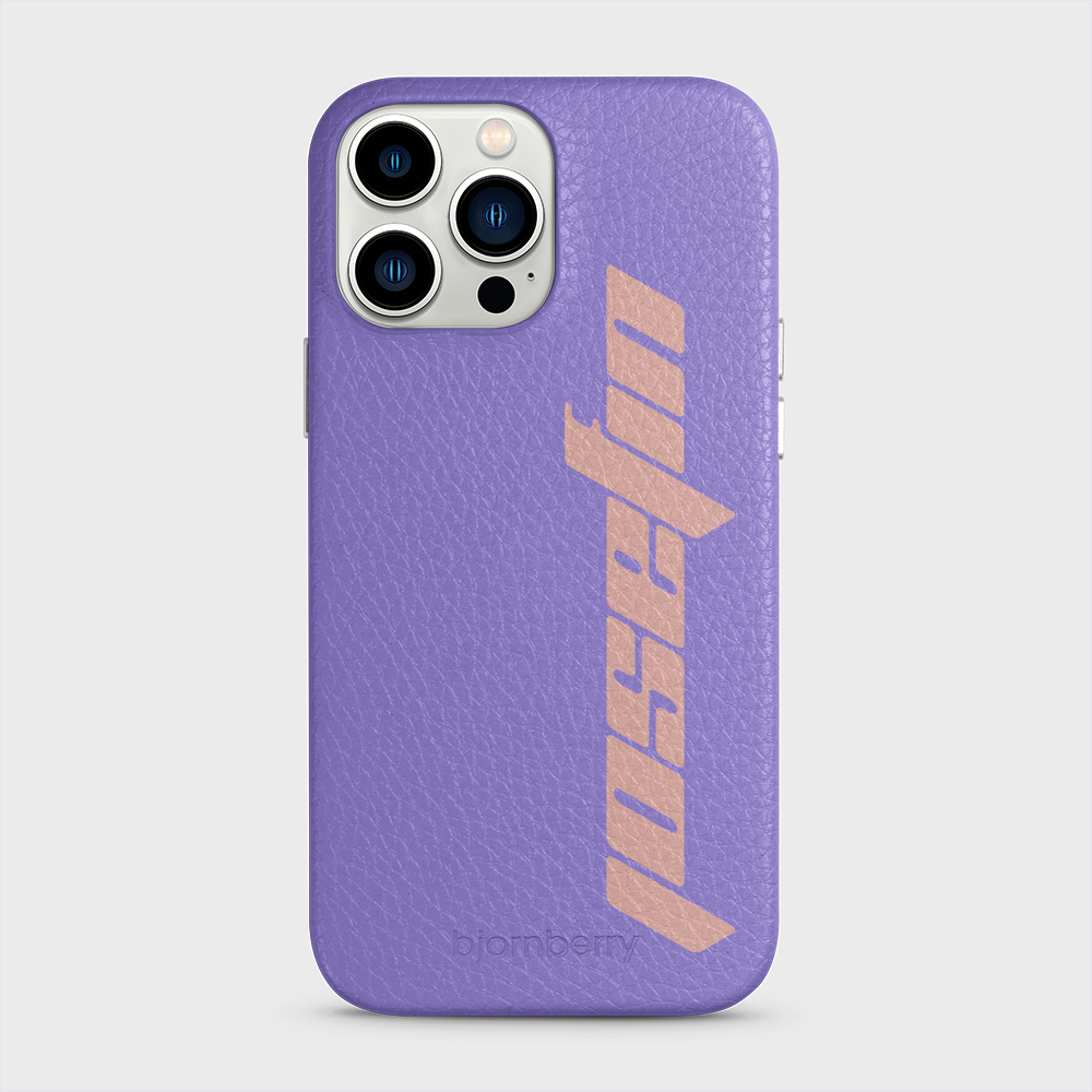 iPhone 13 Pro Max Personalised Leather Case - Futuristic Name - 18