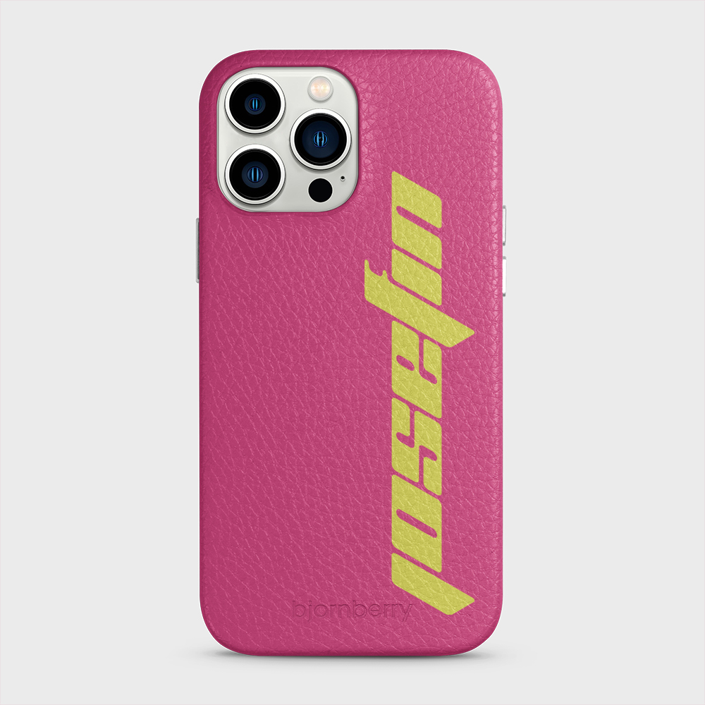 iPhone 13 Pro Max Personalised Leather Case - Futuristic Name - 35