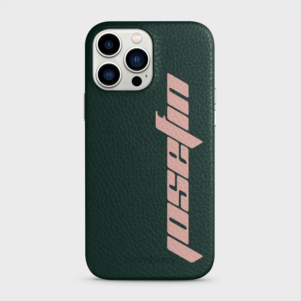 iPhone 13 Pro Max Personalised Leather Case - Futuristic Name - 25