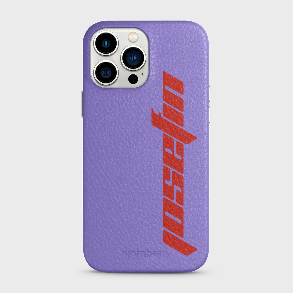 iPhone 13 Pro Max Personalised Leather Case - Futuristic Name - 19