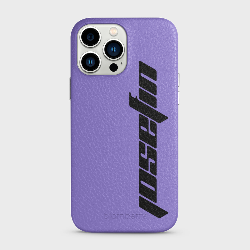 iPhone 13 Pro Max Personalised Leather Case - Futuristic Name - 20