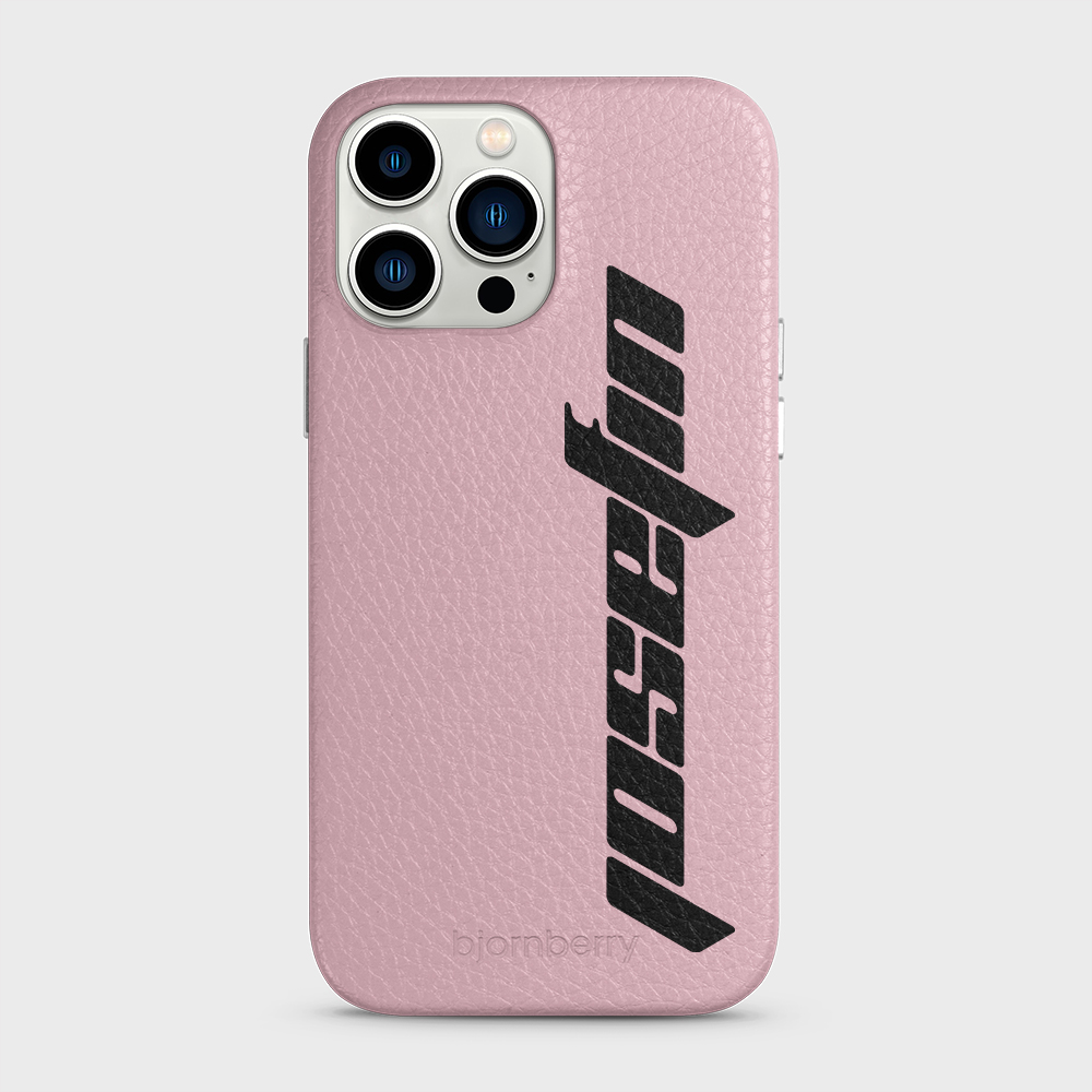 iPhone 13 Pro Max Personalised Leather Case - Futuristic Name - 13