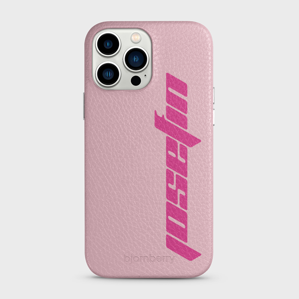 iPhone 13 Pro Max Personalised Leather Case - Futuristic Name - 10