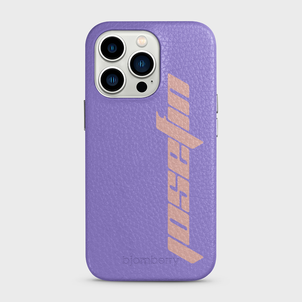 iPhone 13 Pro Personalised Leather Case - Futuristic Name - 3