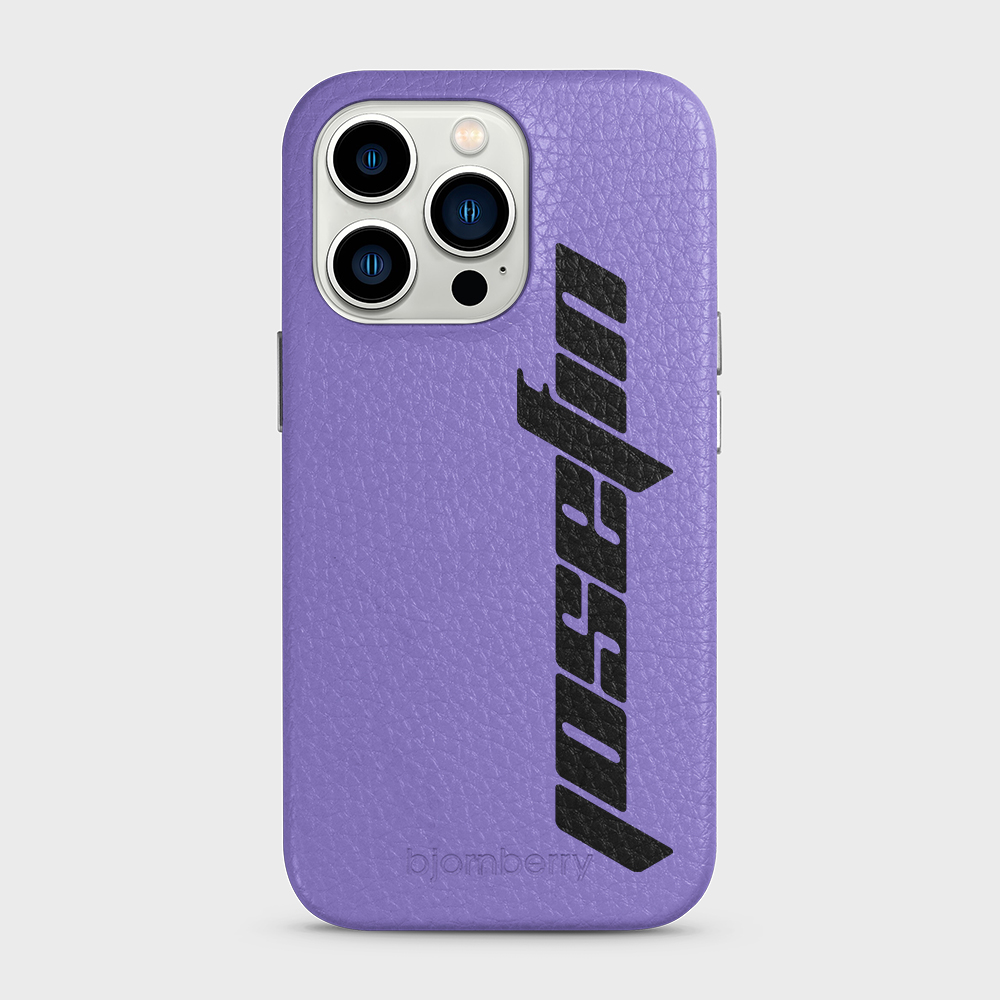 iPhone 13 Pro Personalised Leather Case - Futuristic Name - 5