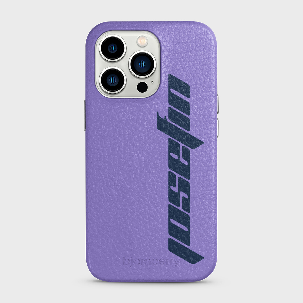 iPhone 13 Pro Personalised Leather Case - Futuristic Name