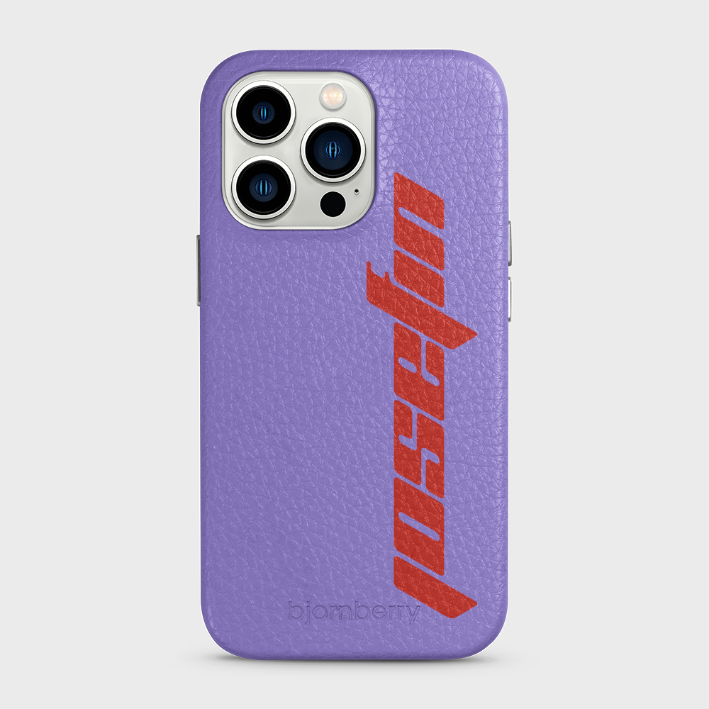 iPhone 13 Pro Personalised Leather Case - Futuristic Name - 4