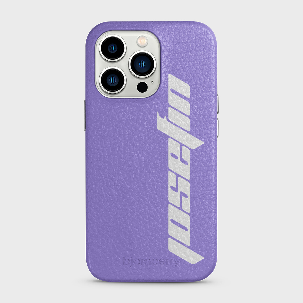 iPhone 13 Pro Personalised Leather Case - Futuristic Name - 6