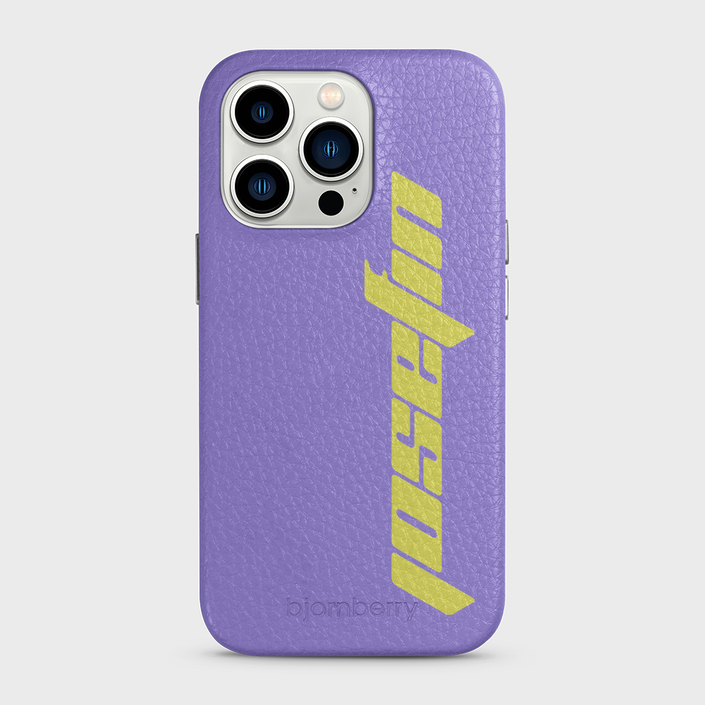iPhone 13 Pro Personalised Leather Case - Futuristic Name - 7