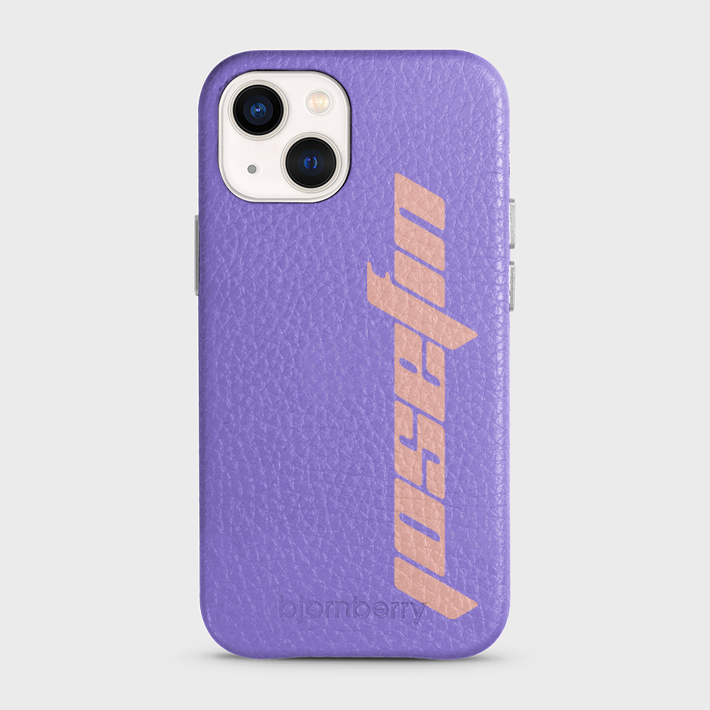 iPhone 13 Mini Personalised Leather Case - Futuristic Name - 11