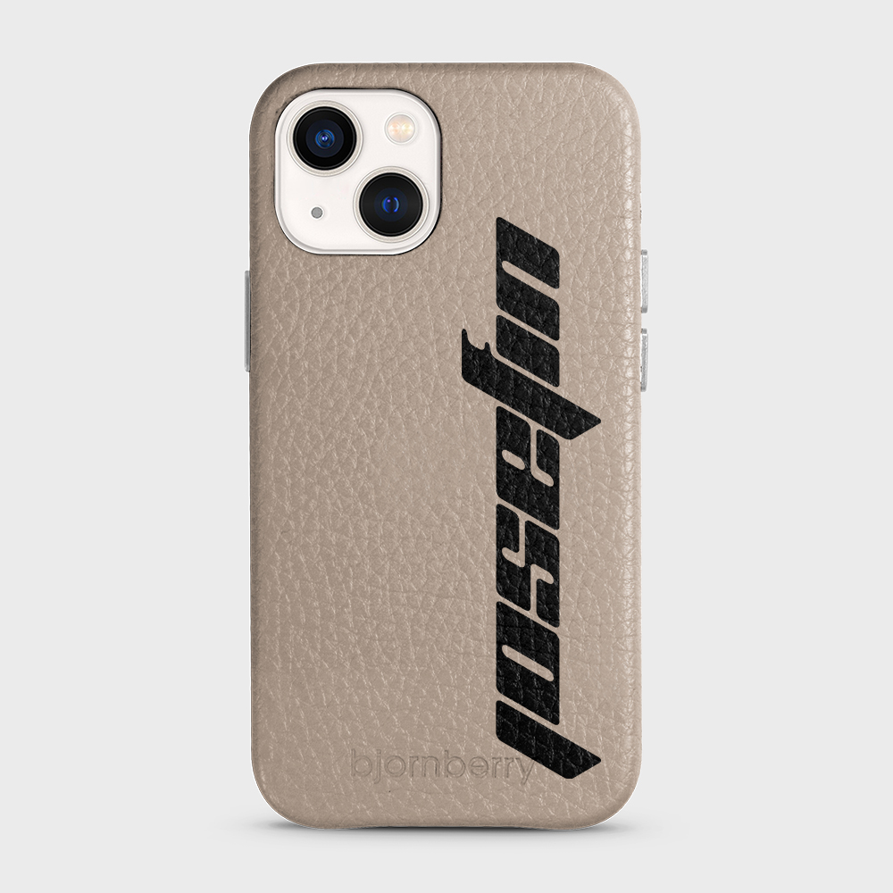 iPhone 13 Mini Personalised Leather Case - Futuristic Name - 26