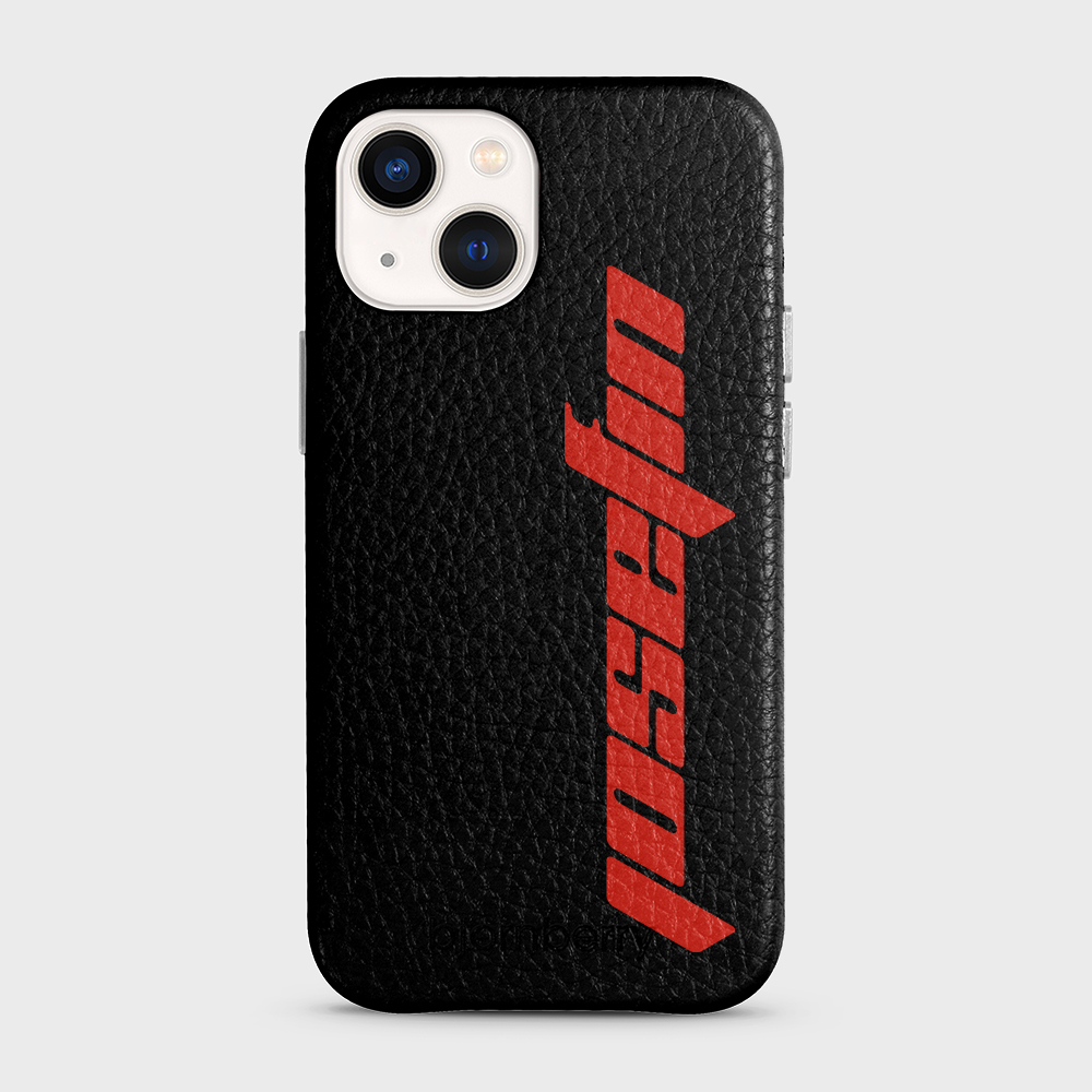 iPhone 13 Mini Personalised Leather Case - Futuristic Name - 5