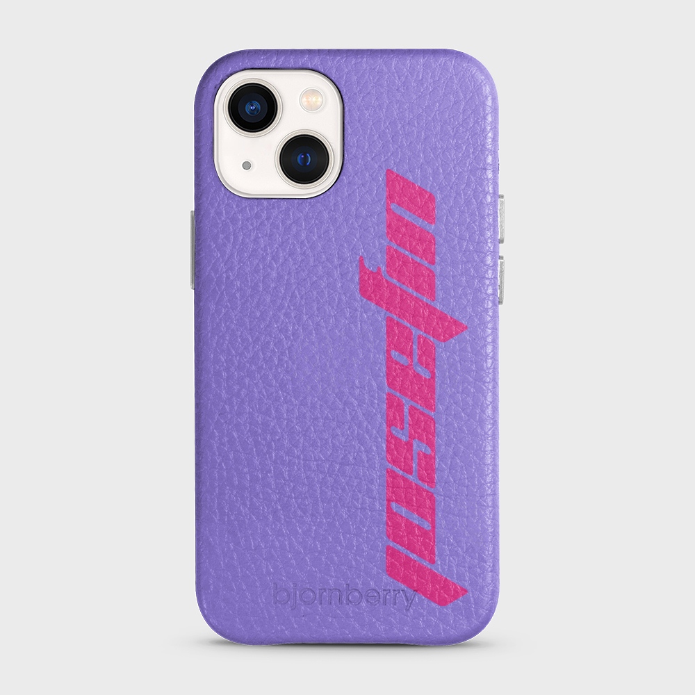 iPhone 13 Mini Personalised Leather Case - Futuristic Name - 10