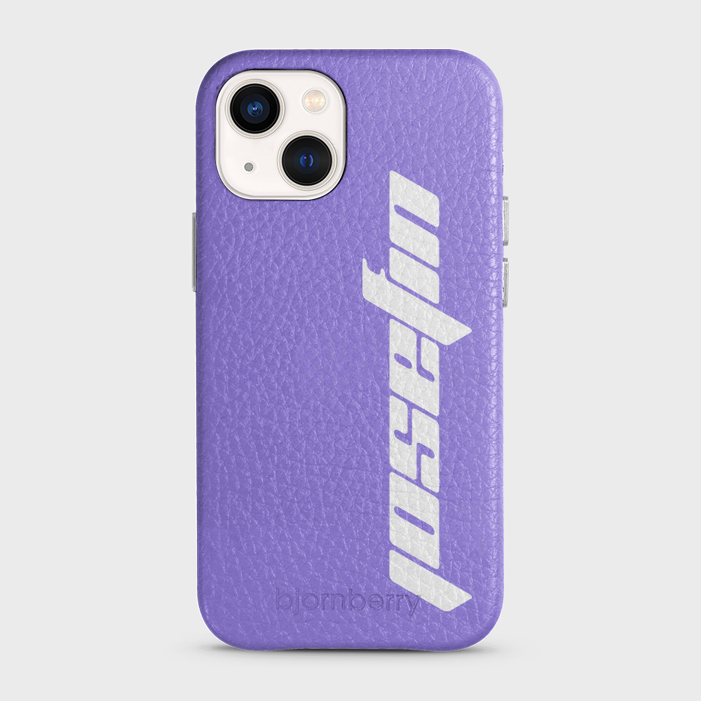 iPhone 13 Mini Personalised Leather Case - Futuristic Name - 14