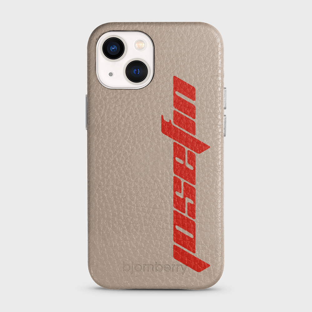 iPhone 13 Mini Personalised Leather Case - Futuristic Name - 25