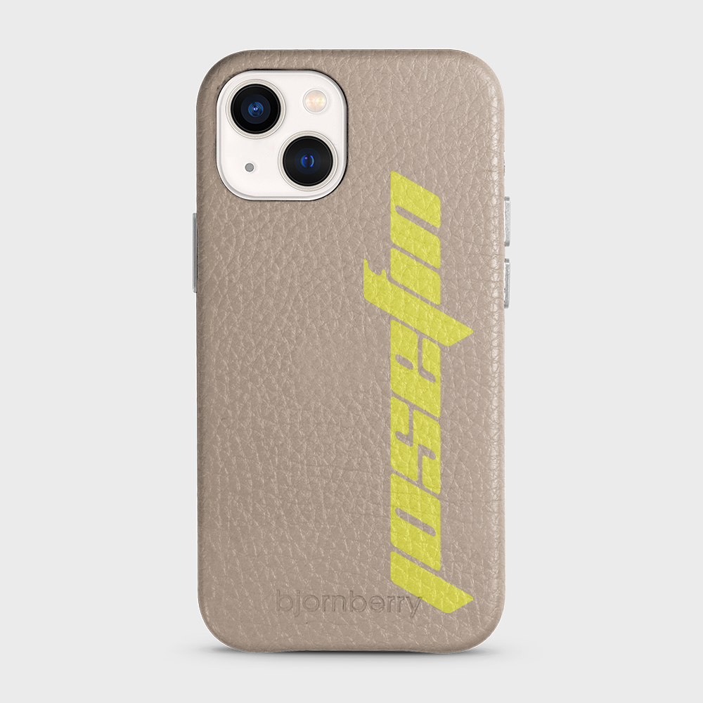 iPhone 13 Mini Personalised Leather Case - Futuristic Name - 28