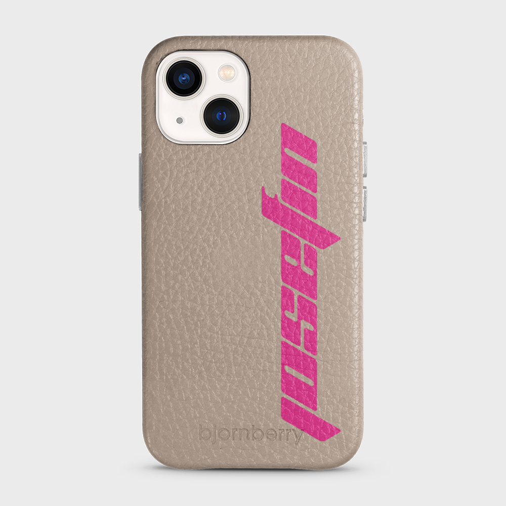 iPhone 13 Mini Personalised Leather Case - Futuristic Name - 23
