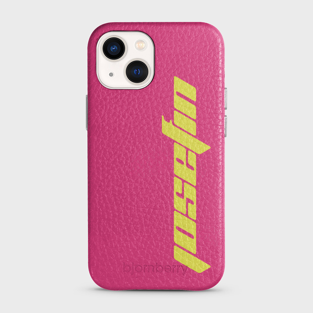iPhone 13 Mini Personalised Leather Case - Futuristic Name - 21