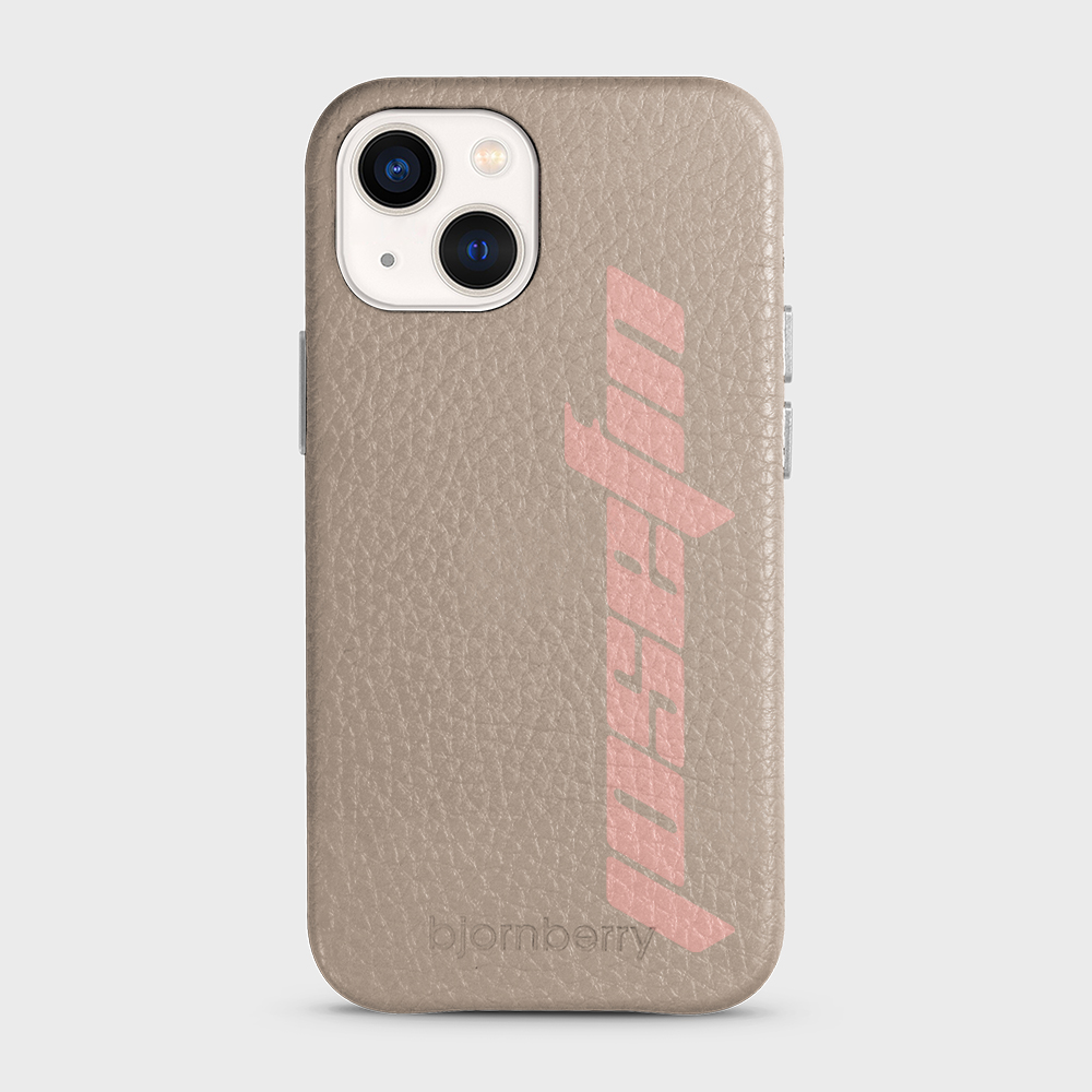 iPhone 13 Mini Personalised Leather Case - Futuristic Name - 24