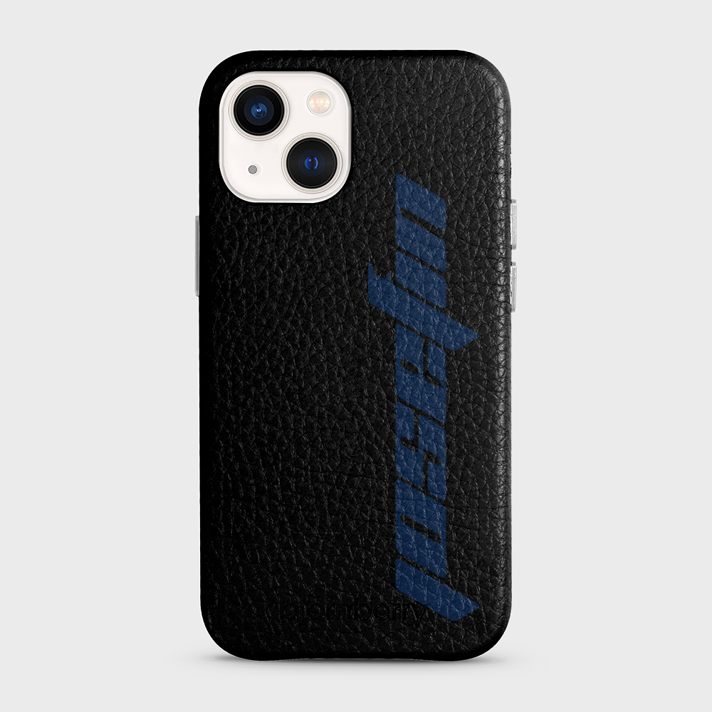 iPhone 13 Mini Personalised Leather Case - Futuristic Name - 2