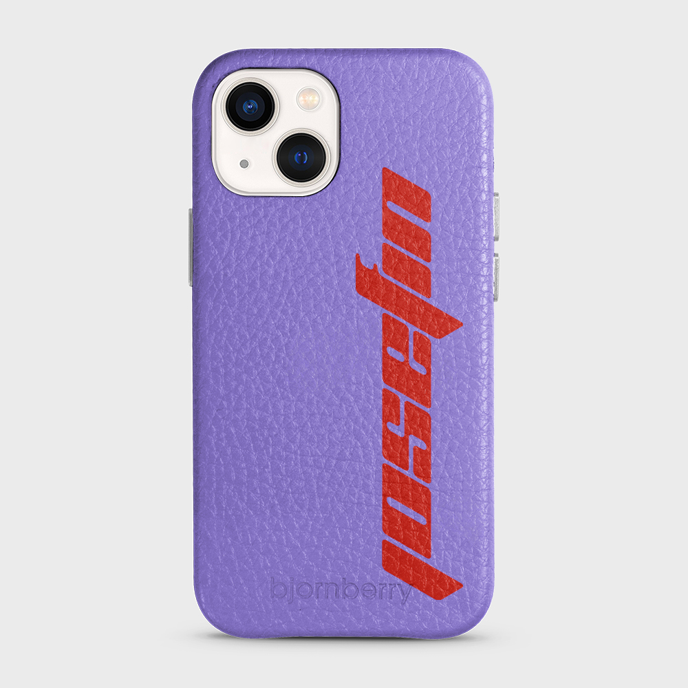 iPhone 13 Mini Personalised Leather Case - Futuristic Name - 12