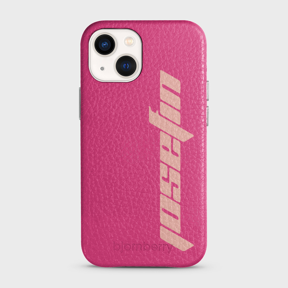 iPhone 13 Mini Personalised Leather Case - Futuristic Name - 18