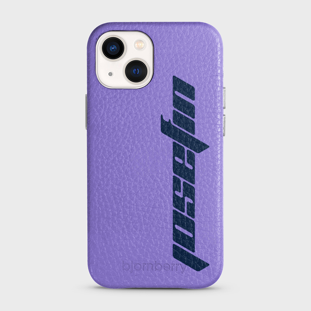 iPhone 13 Mini Personalised Leather Case - Futuristic Name - 9