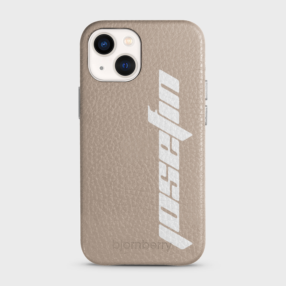 iPhone 13 Mini Personalised Leather Case - Futuristic Name - 27