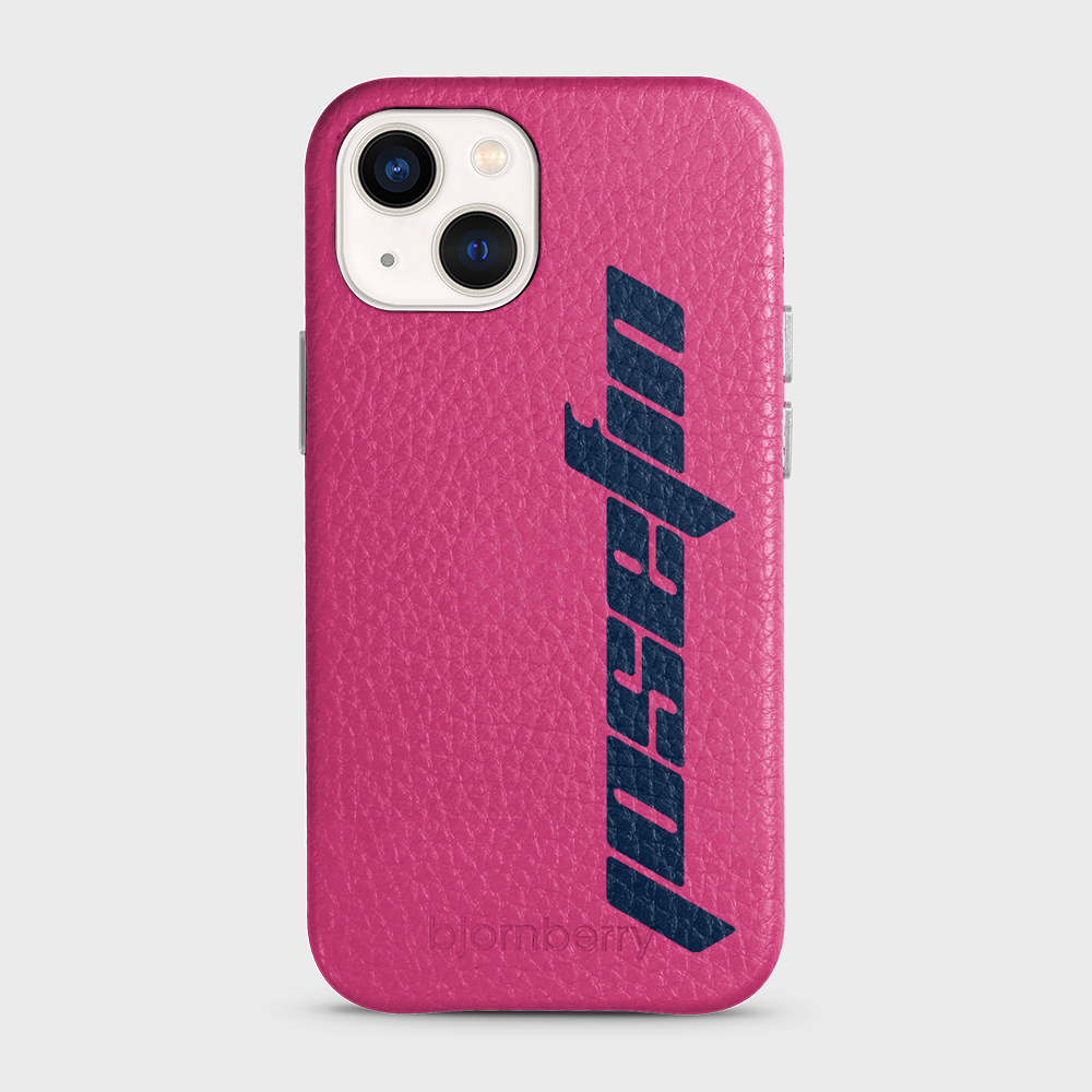 iPhone 13 Mini Personalised Leather Case - Futuristic Name - 16