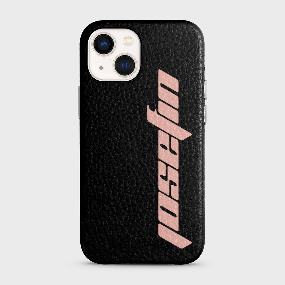 iPhone 13 Mini Personalised Leather Case - Futuristic Name - 4