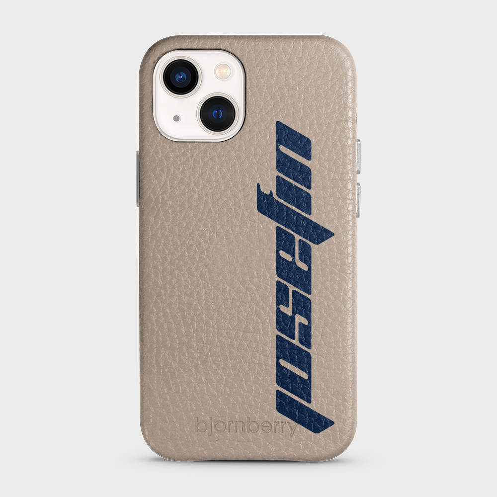 iPhone 13 Mini Personalised Leather Case - Futuristic Name - 22