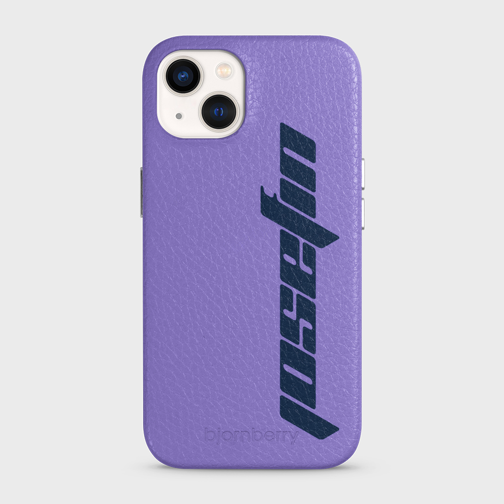 iPhone 13 Personalised Leather Case - Futuristic Name