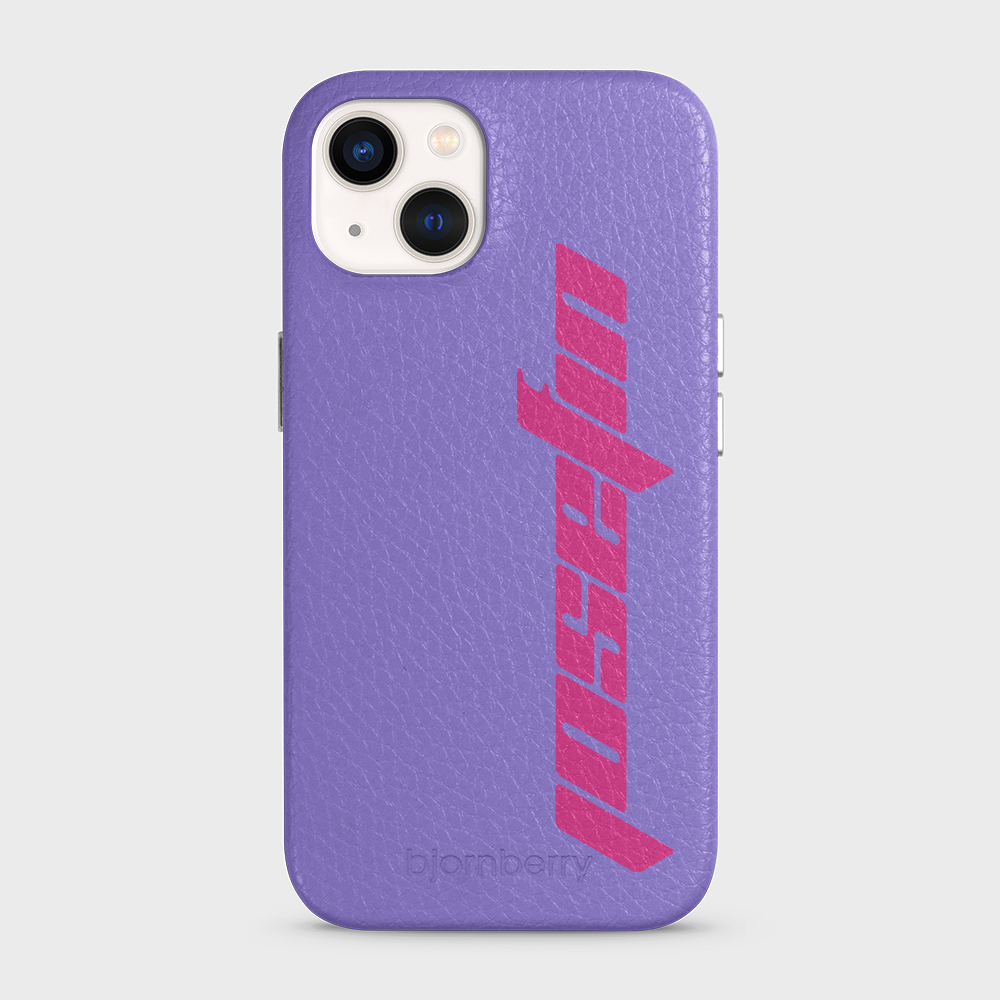 iPhone 13 Personalised Leather Case - Futuristic Name - 2