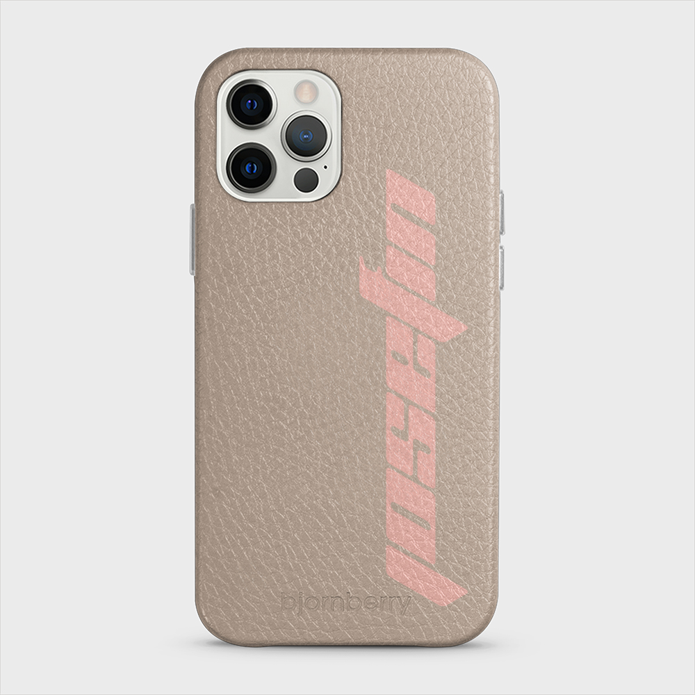 iPhone 12/12 Pro Personalised Leather Case - Futuristic Name - 17
