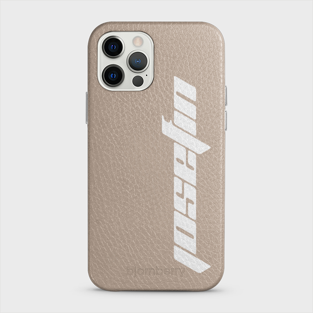 iPhone 12/12 Pro Personalised Leather Case - Futuristic Name - 20