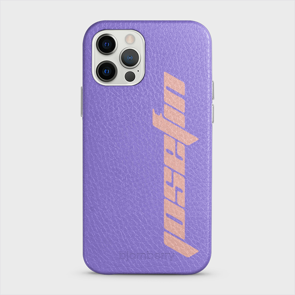 iPhone 12/12 Pro Personalised Leather Case - Futuristic Name - 2