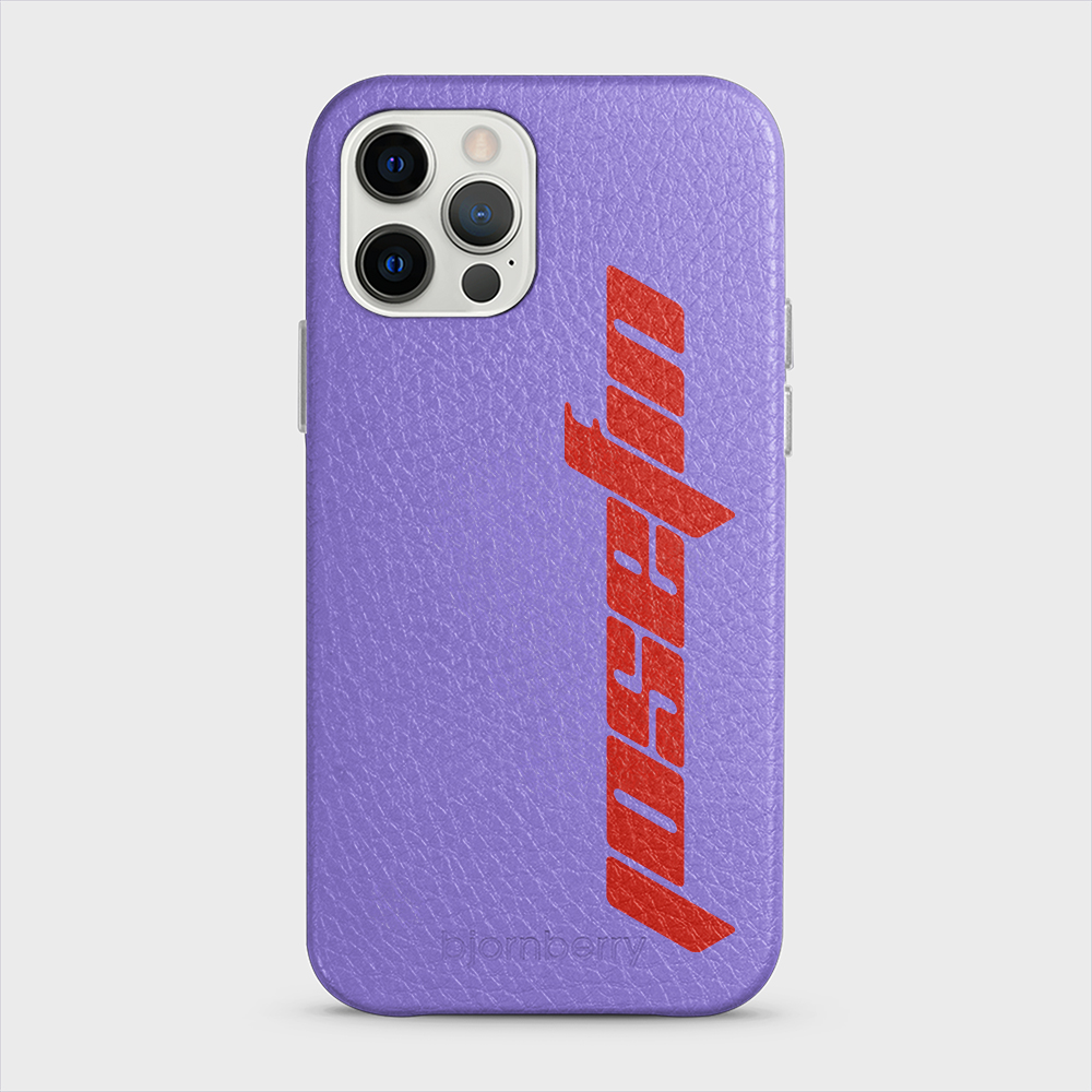 iPhone 12/12 Pro Personalised Leather Case - Futuristic Name - 3