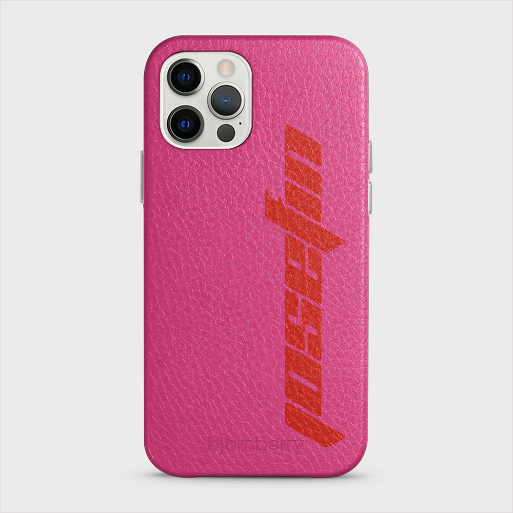 iPhone 12/12 Pro Personalised Leather Case - Futuristic Name - 11