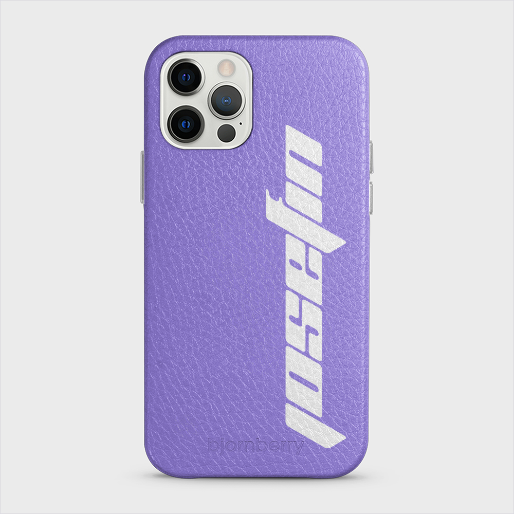 iPhone 12/12 Pro Personalised Leather Case - Futuristic Name - 5