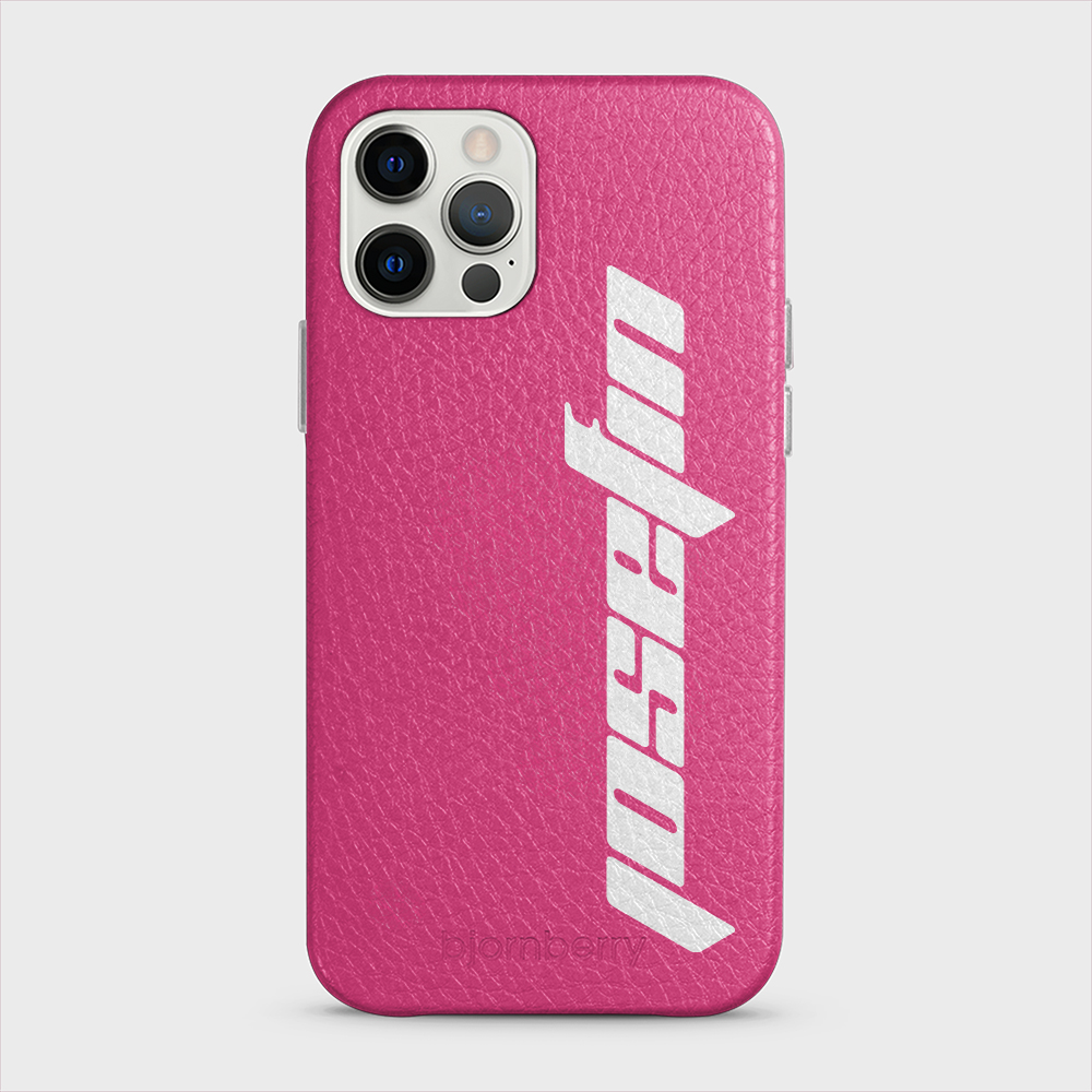 iPhone 12/12 Pro Personalised Leather Case - Futuristic Name - 13