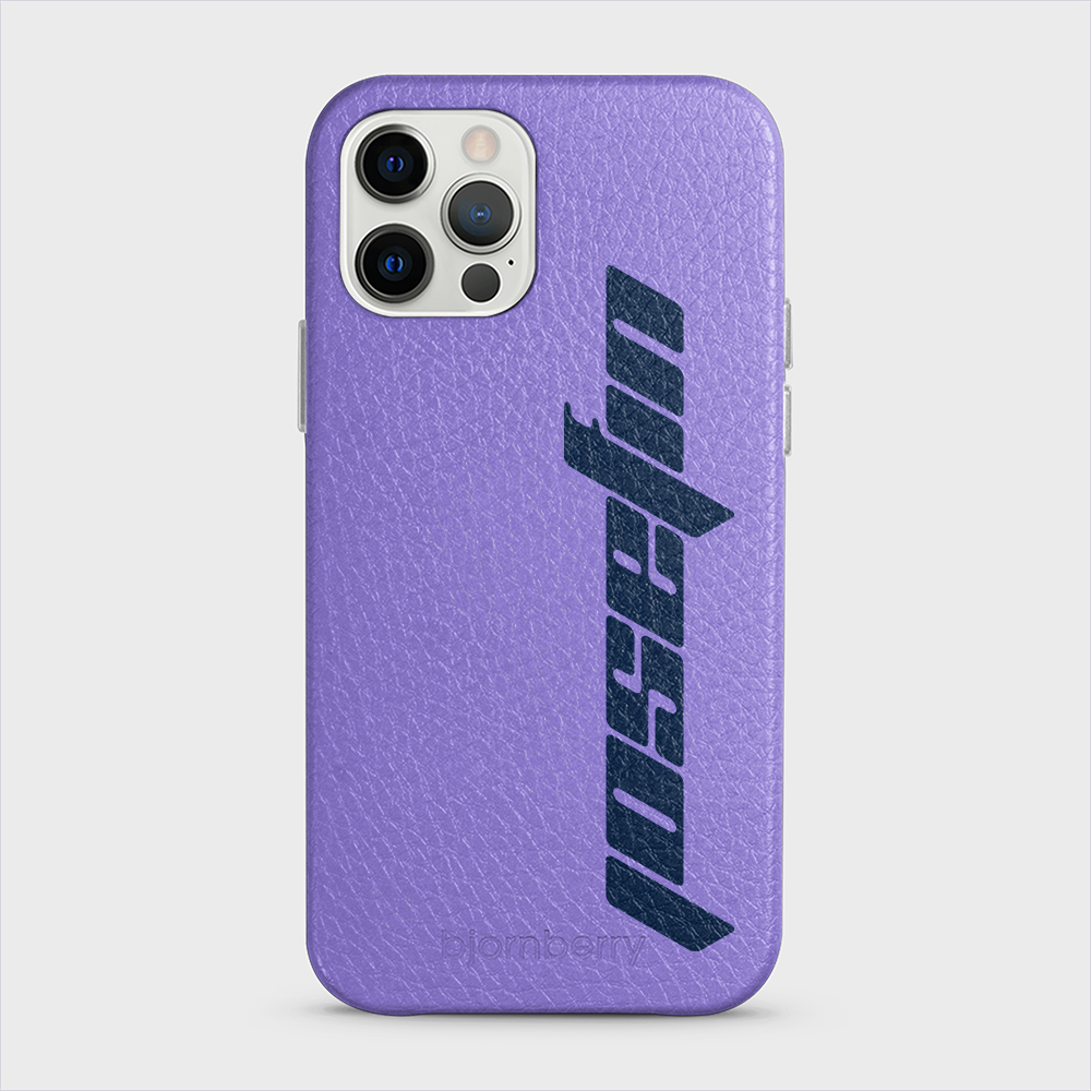 iPhone 12/12 Pro Personalised Leather Case - Futuristic Name - 7