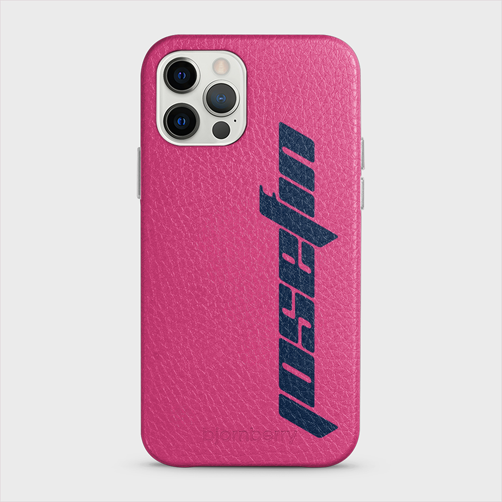 iPhone 12/12 Pro Personalised Leather Case - Futuristic Name - 8