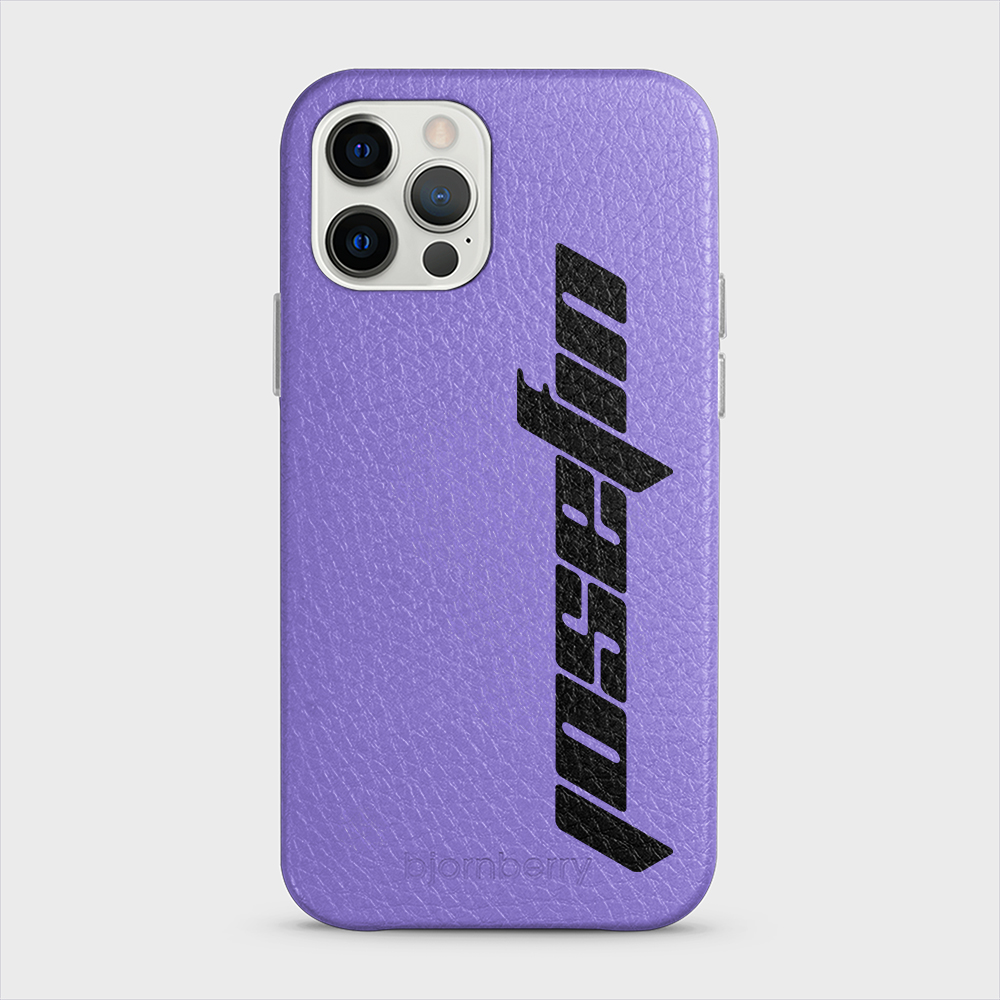 iPhone 12/12 Pro Personalised Leather Case - Futuristic Name - 4